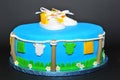 Newborn baby theme cake Royalty Free Stock Photo