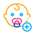 Newborn baby toddler icon vector outline illustration