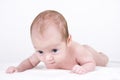 Newborn baby trying to heave its head Royalty Free Stock Photo