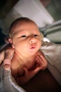 Newborn Baby Wrapped in Mother's Arms After Bath Royalty Free Stock Photo