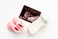 Newborn booties and prenatal ultrasound screening of unborn baby