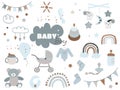 Newborn boy postcard Royalty Free Stock Photo