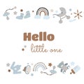 Newborn boy postcard Royalty Free Stock Photo