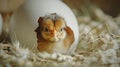 Newborn Chickling in Eggshell Royalty Free Stock Photo