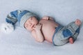 Newborn child is sleeping, sweet dreams of little baby, healthy sleep, newborn Royalty Free Stock Photo