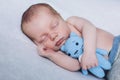 Newborn child is sleeping, sweet dreams of little baby, healthy sleep, newborn Royalty Free Stock Photo