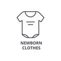 Newborn clothes line icon, outline sign, linear symbol, vector, flat illustration