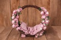 Newborn Digital Background Spring rose Basket Prop for Newborn Royalty Free Stock Photo