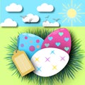 Newborn Easter. Multi-colored eggs