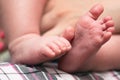 Newborn feet. Royalty Free Stock Photo