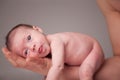 Newborn girl on daddy's arm