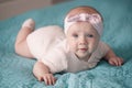 Newborn girl with a headband