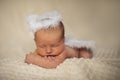 Newborn girl sleeping on her stomach Royalty Free Stock Photo