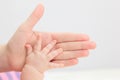 Newborn hand hold by parent Royalty Free Stock Photo