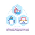 Newborn hygiene concept line icons with text