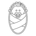 Newborn icon in outline style Royalty Free Stock Photo