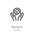 newborn icon vector from pregnancy collection. Thin line newborn outline icon vector illustration. Outline, thin line newborn icon