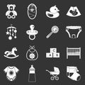 Newborn icons set grey vector