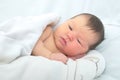 Newborn jaundice, baby portrait Royalty Free Stock Photo