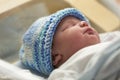 Newborn male baby sleeping after birth Royalty Free Stock Photo