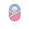 Newborn - modern colored line design style icon Royalty Free Stock Photo