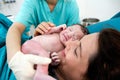 Newborn and mother in hospital Royalty Free Stock Photo