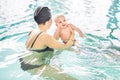 Newborn pool mom baby