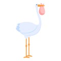 Newborn stork icon, cartoon style