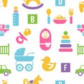 Newborn and toys background