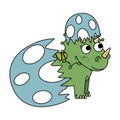 newborn triceratops breaking the shell Royalty Free Stock Photo