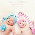 Newborn twins boy and girl Royalty Free Stock Photo