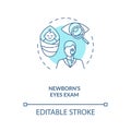 Newborns eyes exam concept icon