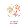 Newborns eyes exam concept icon