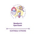 Newborns eyes exam concept icon