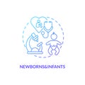 Newborns and infants concept icon