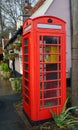 Old Telephone box at The Fox Inn at Newbourne Suffolk, containing a Defibrillator. Royalty Free Stock Photo