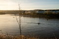 Newburn UK: Jan 2022: Rowers on the River Tyne on a early sunday morning. Rowing water sport exercise Royalty Free Stock Photo