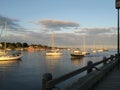 Newburyport Harbor Sunset Boardwalk Summer Royalty Free Stock Photo