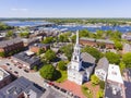 Newburyport historic downtown aerial view, MA, USA Royalty Free Stock Photo