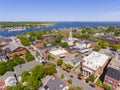 Newburyport historic downtown aerial view, MA, USA