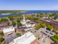 Newburyport historic downtown aerial view, MA, USA