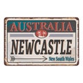 Newcastle Australia road sign vector illustration, road table