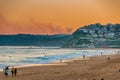 Newcastle Beach Australia at sunset. Newcastle is Australia`s second oldest city. Royalty Free Stock Photo