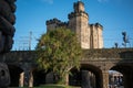 Newcastle Castle Keep, view behind viaduct Royalty Free Stock Photo