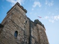 Newcastle Castle Keep, view from below in Newcastle upon Tyne, England Royalty Free Stock Photo
