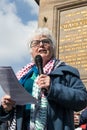 Newcastle City Councillor Ann Schofield speaking at the Free Palestine Rally