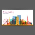 Newcastle colorful architecture vector illustration.