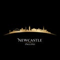 Newcastle England city skyline silhouette black background Royalty Free Stock Photo
