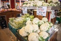 Fresh fruit and vegetables for sale on a market stall. Food on display