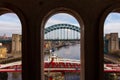 Bridges over river Tyne at Newcastle Quayside Royalty Free Stock Photo